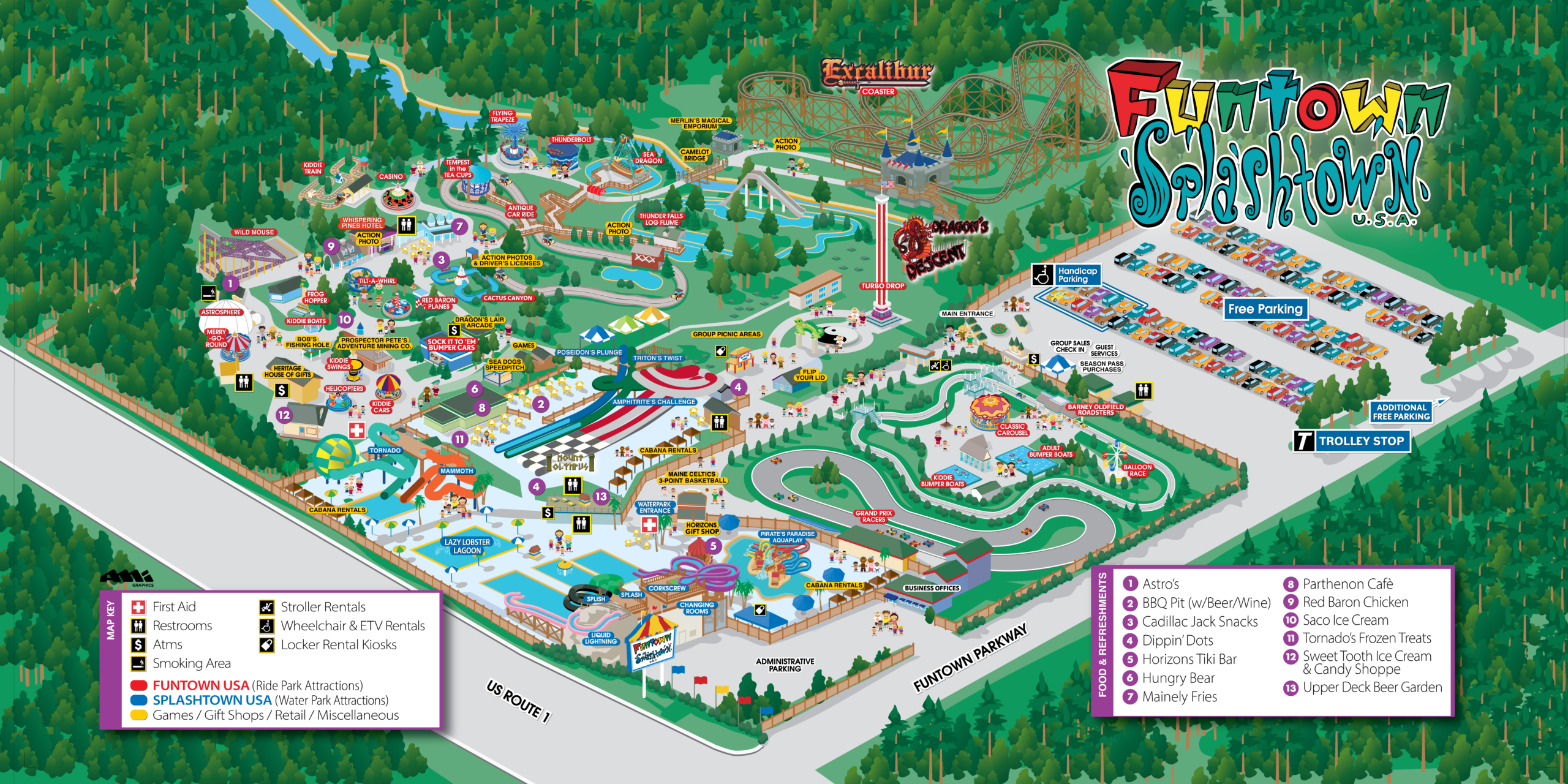 2026_PARK MAP 2023 Funtown and Splashtown park map